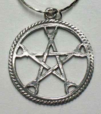 Pentacle with Crescent Moon Points