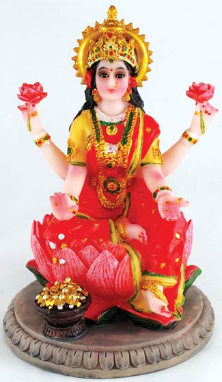 Laxmi on Lotus Statue 5
